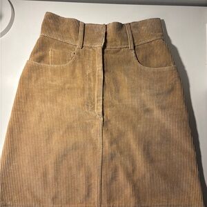 Miumiu brown corduroy velvet midi skirt